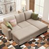 NicBex Modern 81.1" Sofa Bed Linen Convertible Sleeper Sofa with Storage Chaise for Living Room, Gray - 3 of 4
