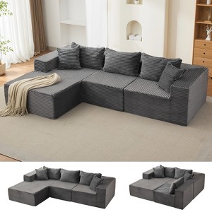 106" Cloud Couch Sectional Sofa with l-Shape Chaise and Memory Foam,Modular Sofa for Living Room, Upholstered Couch, Left Facing - 1 of 4