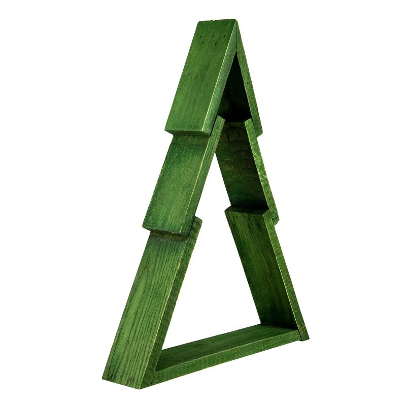Northlight 12" Green Geometric Wooden Christmas Tree Tabletop Display, 4 of 6