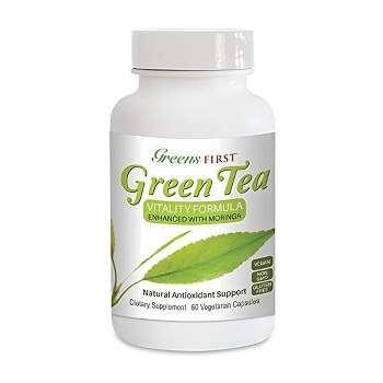 Greens First Green Tea Vitality Formula Enhanced with Moringa, 60 Vegetable Capsules