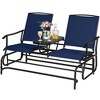Costway 2 Person Outdoor Patio Double Glider Chair Loveseat Rocking Turquoise/Gray/Brown/Black/Navy/Wine - 2 of 4