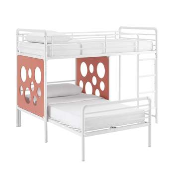 Twin Modern Cut-Out L-Shaped Metal Bunk Bed - Saracina Home