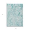 Aqua Teal Blue And Ivory Floral Washable Indoor Outdoor Area Rug - 3 of 4
