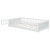 Grungis Twin Size Floor Bed with Built-in Book Storage Rack,Modern Toddler Bed with Guardrails and Door,Montessori Bed for Bedroom - 4 of 4