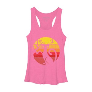 Women's Design By Humans Black Cat Halloween Costume Scary Vintage Cats By TaiHan Racerback Tank Top - 1 of 3