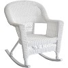 HomeStock Modern Motifs Patio Chair Set Of 2, Outdoor Rocking Chairs In White Resin Wicker, Steel Frame For Durability, Stackable For Storage - 2 of 4