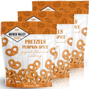 Hayden Valley Foods Pumpkin Spice Yogurt Covered Pretzels | 5 oz Bags (Pack of 3) | No Artificial Flavors, Preservatives or Colors - 1 of 4