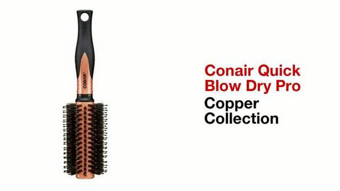 Conair Copper Pro Air Thermal Nylon Bristle Round Hair Brush - Medium Barrel - All Hair, 2 of 6, play video