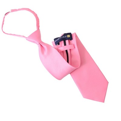 Men's Solid Color Pre-tied Zipper Necktie