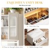 TopComfy Vanity Tables 3 in 1 Vanity Table with Mirror Storage Stool Flip Top Makeup Dressing Table for Bedroom, White, 18.9"*15.75"*62.99" - 4 of 4
