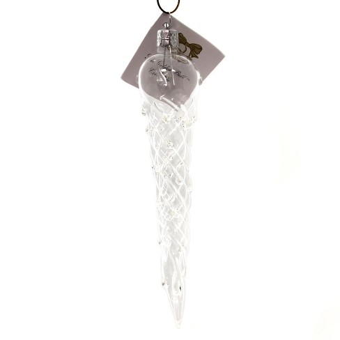 Golden Bell Collection 6 0 Icicle W Ice Drops Ornament See Thru Frozen Tree Ornaments Target