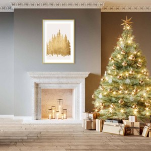 Amanti Art 30"x41" Tan Trees by Kubistika Wood Framed Wall Art Print - 1 of 4
