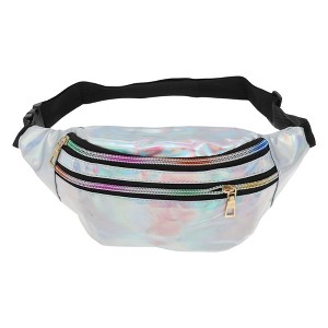 Unique Bargains Stylish Glossy Holographic Sports Waist Bag 1 Pc - 1 of 4