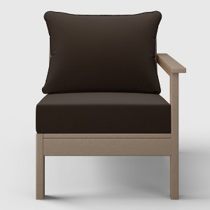 WestinTrends  Avalon Outdoor Patio HDPE Right Arm Facing Sectional Corner Club Chair with Patio Cushions - 1 of 4