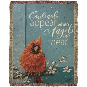 Manual Woodworks and Weavers Nature Inspired Cardinal Tapestry Throw for Bedroom or Living Room - 1 of 3