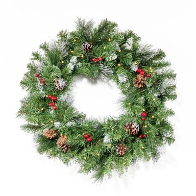 Artificial Greenery Wreath for Wedding Christmas Wreath with Eucalyptus Berries Flowers, Indoor Outdoor Wreaths for Wedding Table Party Home Decor