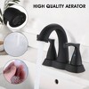 Alexoun Handle 4 Inch Centerset Bathroom Sink Faucet with Pop-Up Drain, Matte Black - 2 of 4