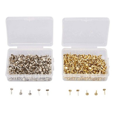 Genie Crafts 500 Pieces Metal Brads, Metal Fasteners for Paper
