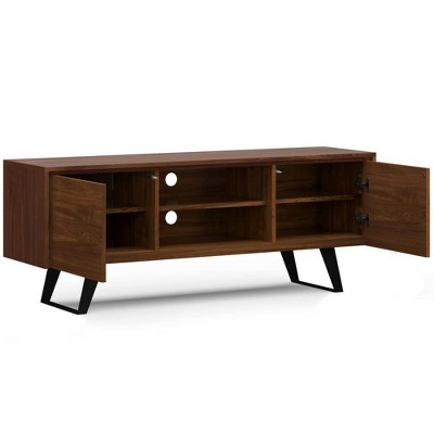 Mitchell TV Stand: Sturdy Metal Legs, Media Storage, Cord Management - WyndenHall