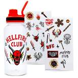 Silver Buffalo Stranger Things Hellfire Club 32-Ounce Twist Spout Water Bottle and Sticker Set