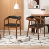 Tangkula Set of 4 Accent Chairs PU Leather Upholstered Armchairs w/ Cozy Backrest - 4 of 4