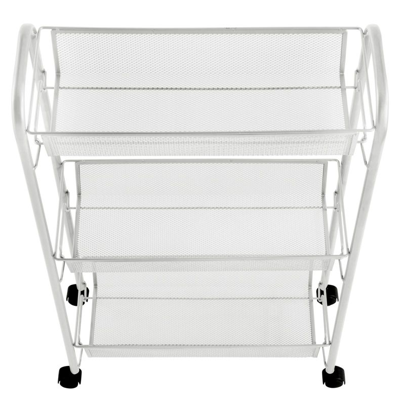 mDesign Steel Slim Rolling Utility Cart Storage Organizer with Shelves, 4 of 8