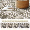Modern Living Room Rug Washable Geometric Indoor Carpet Non lip Stain Resistant Foldable Soft Distressed Mat - 3 of 4