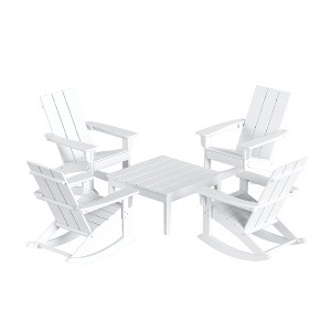 WestinTrends 5-Piece Modern Adirondack Outdoor Rocking Chair with Side Table Set - 1 of 2