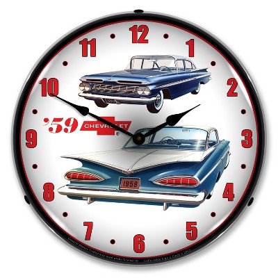 Collectable Sign & Clock | 1959 Chevrolet LED Wall Clock Retro/Vintage, Lighted