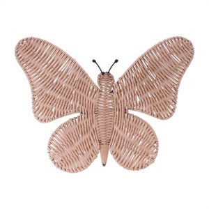Woven Rattan Butterfly Wall Accent 18"L - 1 of 1