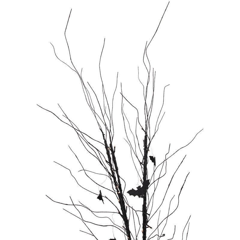 Northlight 50" LED Lighted Black Halloween Branch Tree with Bats, Warm White Lights, 3 of 7