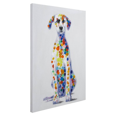 Rainbow Dalmatian Whimsical Canvas Art, 40" x 28"