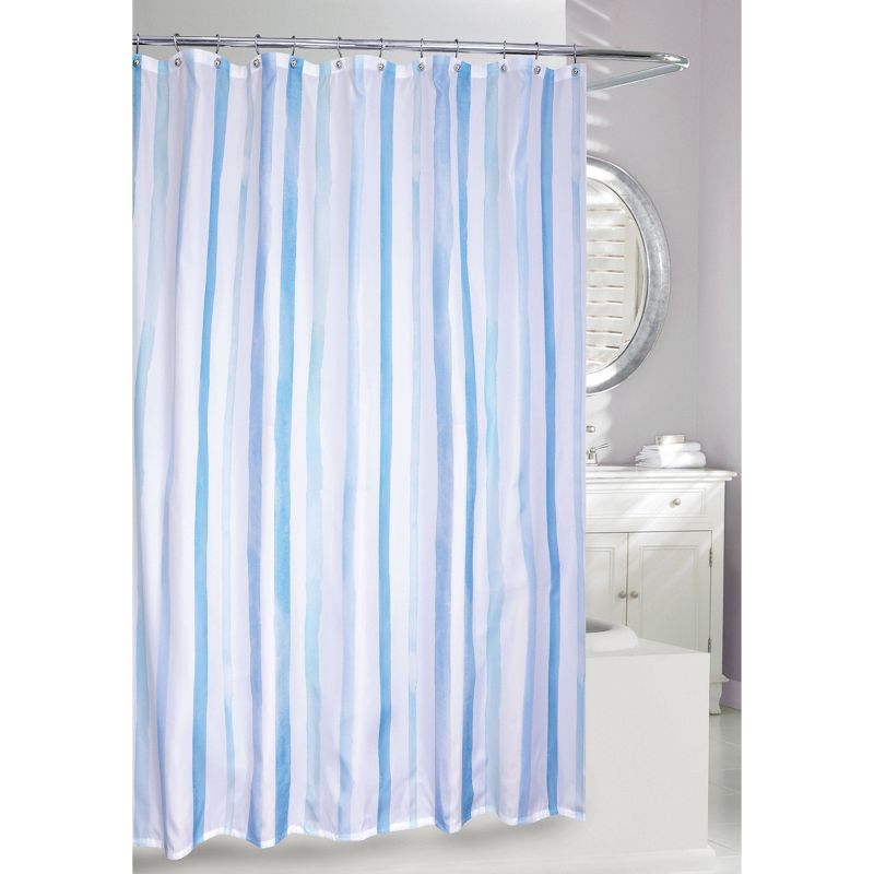 Watercolour Striped Fabric Shower Curtain - Moda at Home, 4 of 5
