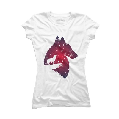 Junior's Design By Humans Funny Christmas wolf with snowfall outfit adults baby kids T-Shi By NekoShop T-Shirt