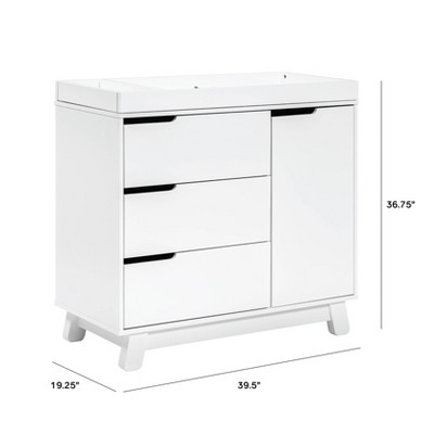 Ivory Pine Wood 3-Drawer Changing Table Dresser