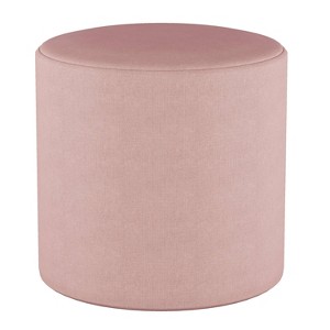 Round Ottoman in Linen Blush Pink - Project 62