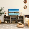 Costway 70'' 2-Tier TV Stand Entertainment Media Console Center Up to 75'' Grey\Black\Walnut - 2 of 4