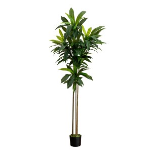 Nearly Natural 7-ft Artificial Dracaena Tree with Real Touch Leaves - 1 of 4