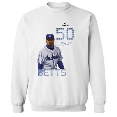 MLBPA Men's Betts Pw Licensed Los Angeles Dodgers  Baseball Mookie Betts Long Sleeve Graphic Cotton Pullover Sweatshirt - White XL
