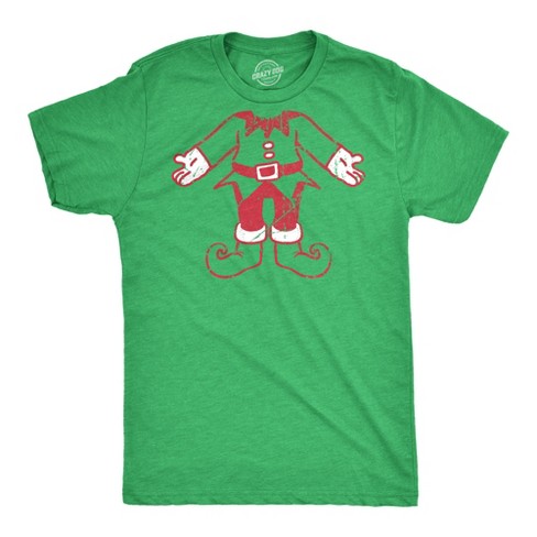 Mens Elf Body T Shirt Funny Cute Xmas Party Santas Helper Tee For Guys - Crazy Dog Men's T Shirt - image 1 of 4