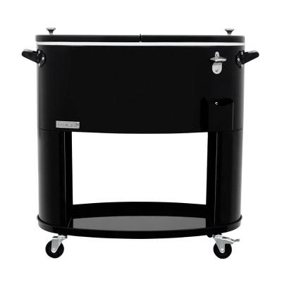 80qt Sporty Oval Rolling Patio Cooler - Permasteel
