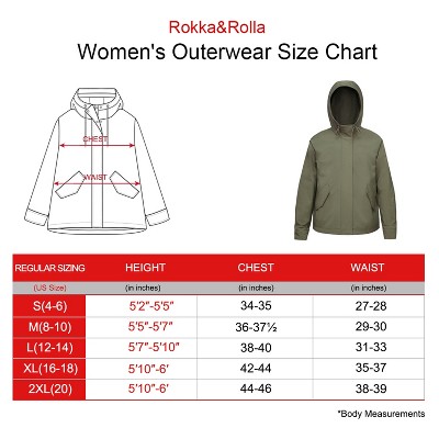 Rokka&Rolla Women's Full Zip Jacket Hooded Windbreaker-Olive, size XX Large — фото 2
