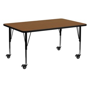 Emma and Oliver Mobile 24x60 Rectangle HP Laminate Preschool Activity Table - 1 of 2