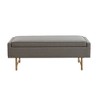 Madison Park Sunnycrest Accent Bench Gray: Bronze Metal Legs, Polyester Upholstery, No Tools Assembly - 2 of 4