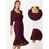 Allegra K Women's Wedding Guest Sleeveless Evening Lace Dress with Open Front Shrug 2 Pcs Outfits Sets - 2 of 4
