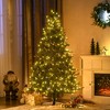 HOMCOM 6ft Prelit Artificial Christmas Tree Holiday Decoration with Warm Yellow Clear Lights, Auto Open, Wide Shape, Extra Bulb - 3 of 4