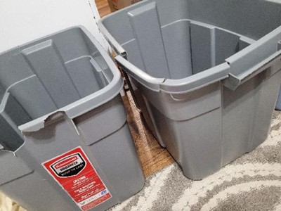 Rubbermaid Roughneck 18 gal Black/Gray Storage Box 16.5 in. H X 15.9 in. W  X 23.875 in. D Stackable - Ace Hardware