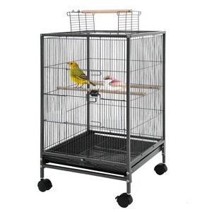 BestMassage 35 Inch Bird Cage Spacious Wrought Iron for Multiple Birds, Black - 1 of 4