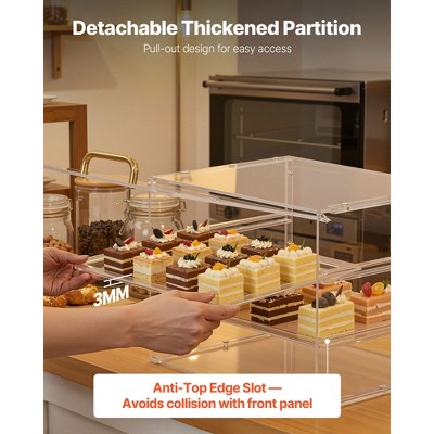 VEVOR Bakery Display Case, 3-Tier Commercial Countertop Pastry Display Case, Clear Acrylic Bread Box for Kitchen, Party Cake Cabinet,Transparent — фото 6