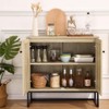 Sideboard Buffet Cabinet with 2 Rattan Doors, Farmhouse Console Table with Storage, Entryway Accent Table Kitchen Cupboard for Living Room - 3 of 4